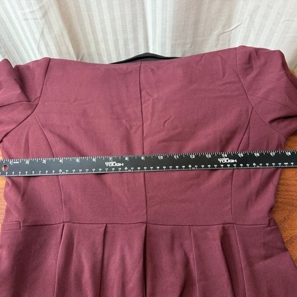 Venus Women's burgundy blazer Jacket y2k flare tails as 6 small - Picture 4 of 4
